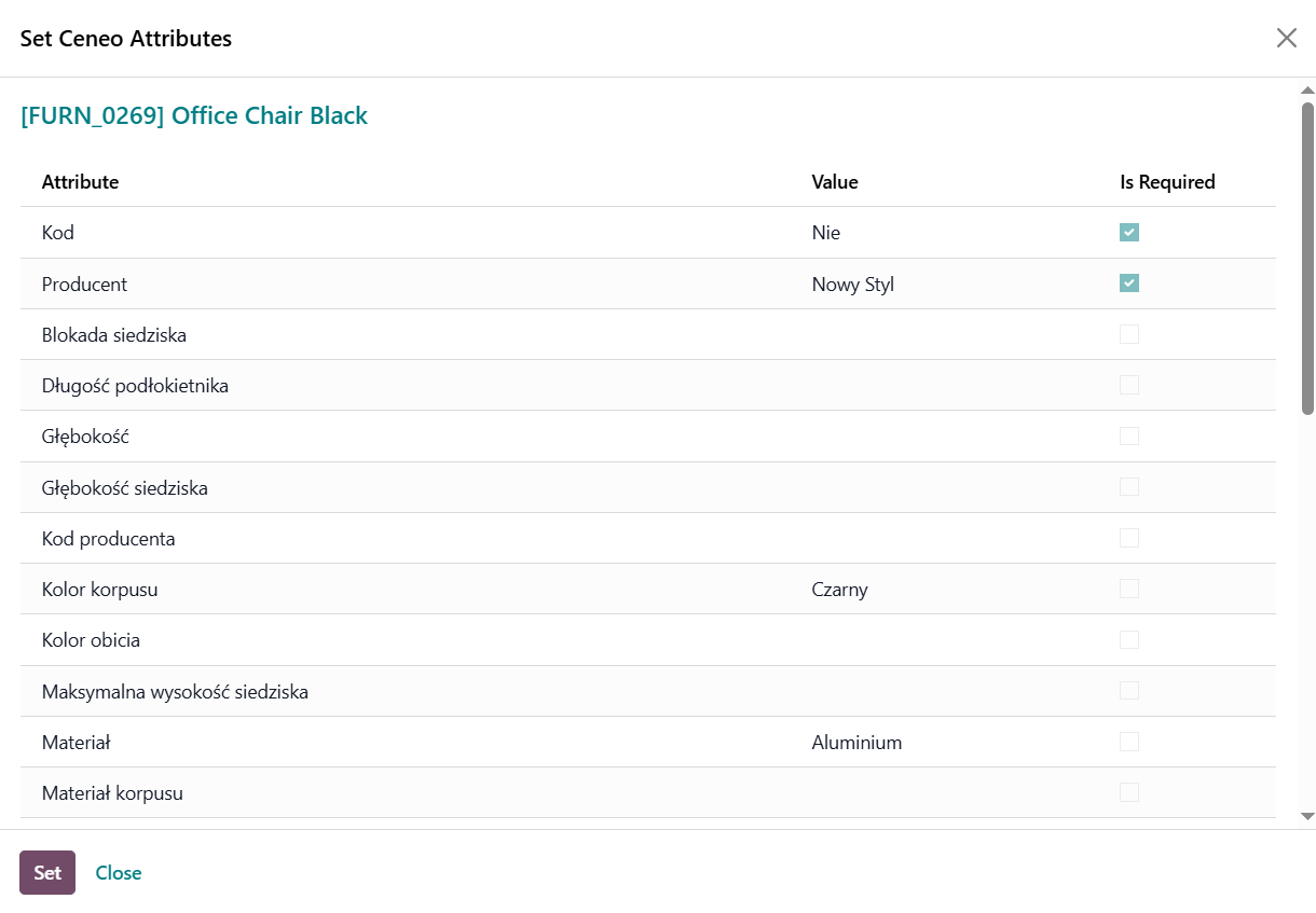 odoo product set ceneo attributes
